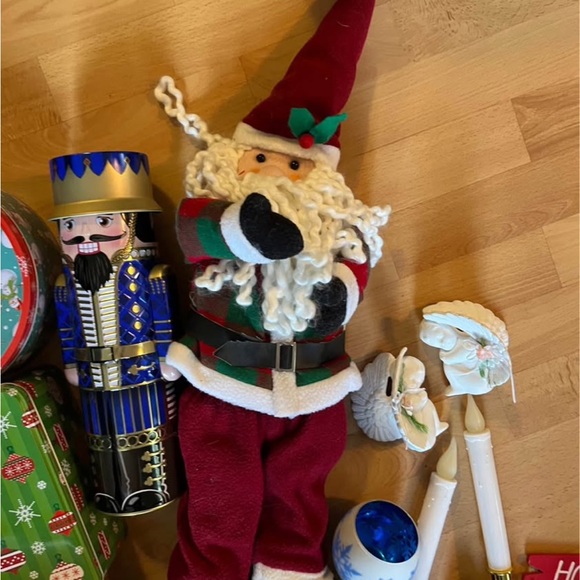 Christmas Decoration Lot- Ornaments, Santa, Containers, Snowflake Candle & more - Picture 3 of 5